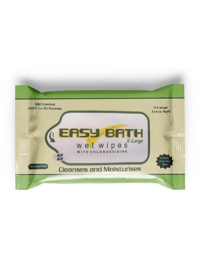 Easy Bath Wet Wipes | Soft Bed Bath Wipes | 10 Large Wipes/Pack (32 X 32 Cm) | Alcohol-Free & Clinically Safe | Pack Of 3 (30 Wipes) | Wet Wipes For Adults, Makeup Remover