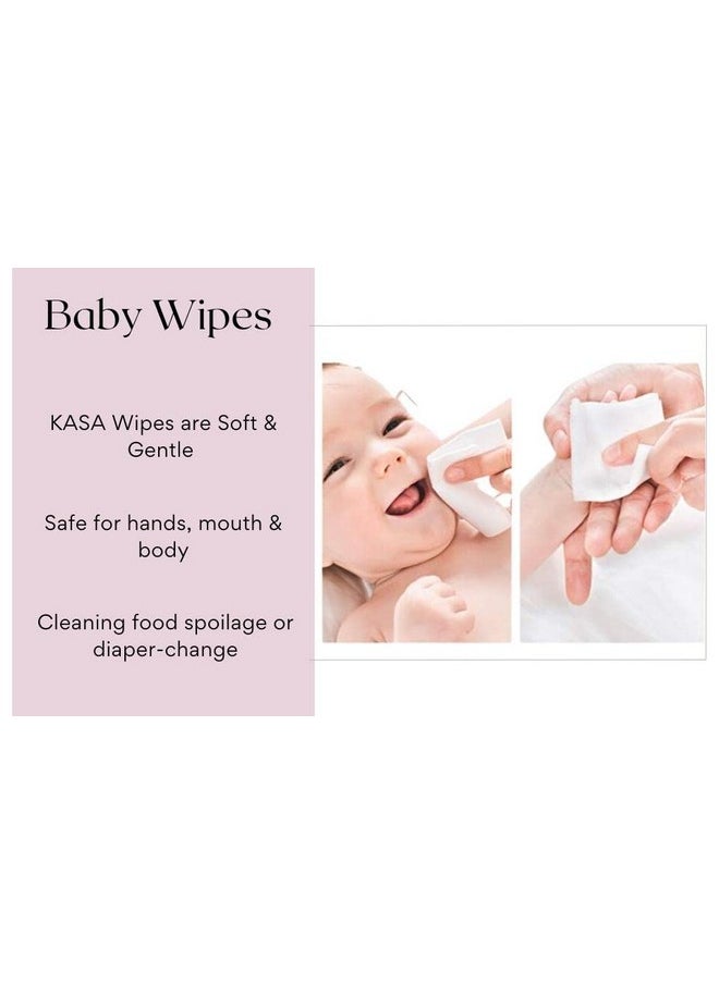 8X8 Soft, Lofty, Organic Cotton Wipes For Baby Care, Makeup Removal, Household Cleaning, Medical Use And Pet Care. 1 Pack - 50 Wipes. (50)