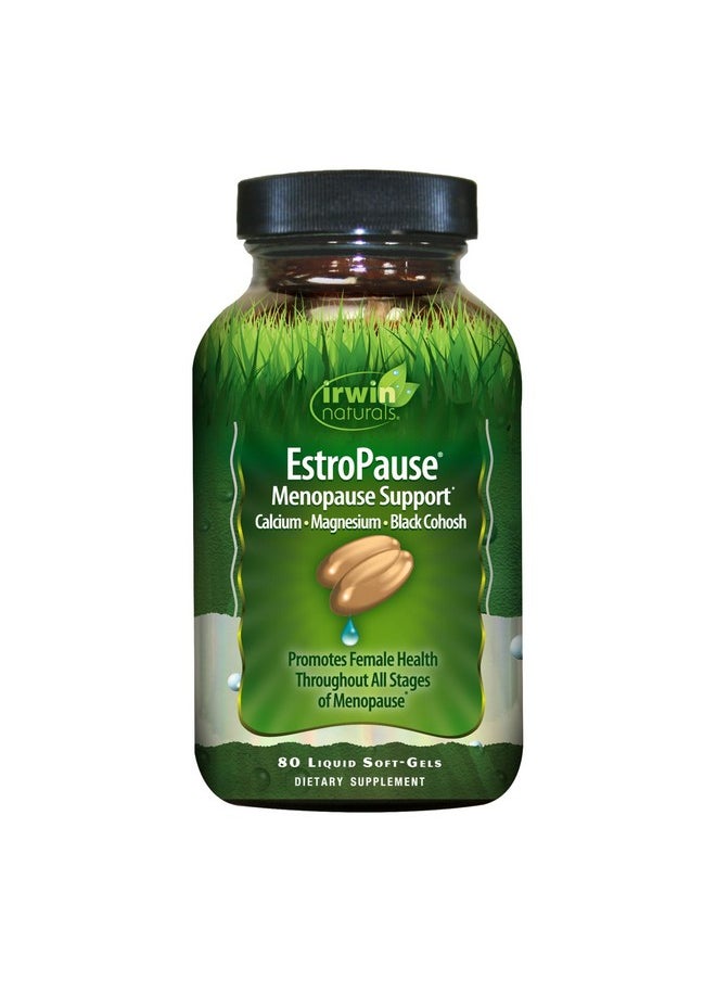 Irwin Naturals EstroPause Menopause & Women's Health Support Supplement - Powerful Herbal & Mineral Blend with Calcium, Magnesium, Black Cohosh, Chaste Tree - Enhanced Absorption - 80 Liquid Softgels