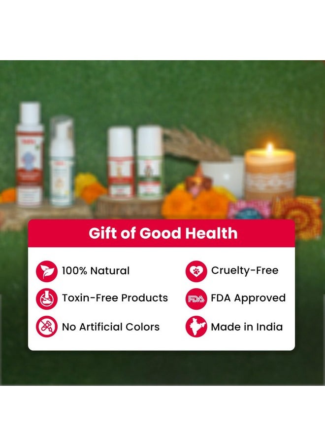 Gift Set - Komalaya Baal Wellness Combo | Cold Relief Roll-On - 40Ml | Hing Roll-On - 40Ml | Massage Oil - 10Ml | Waterless Handwash - 50Ml