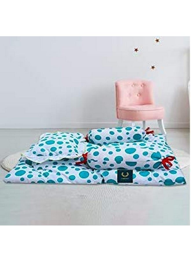 Baby Gift Set Of Complete Sleeping Essentials In One Pack(0-6 Months)(Total Items: 8) (Aqua Blue & Olive Green)