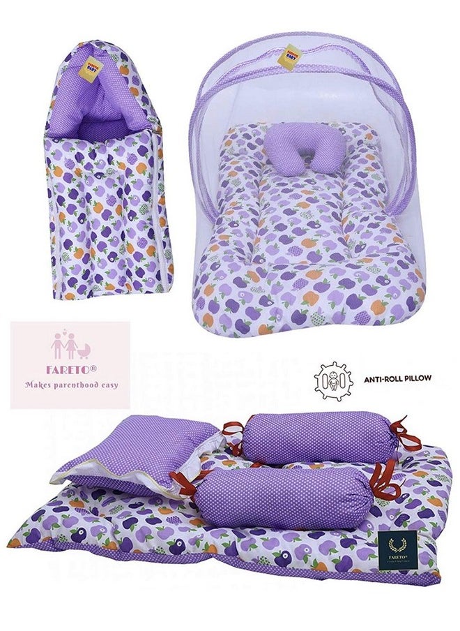 Baby'S 34 In 1 Combo Of Daily Needs Items In Single Packet (Multicolour, 0-6 Months) Set Of 34 Items (Purple)