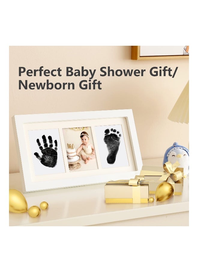 Baby Handprint and Footprint Kit Framed Photo with Clean Touch Ink Pad for Newborn Gift