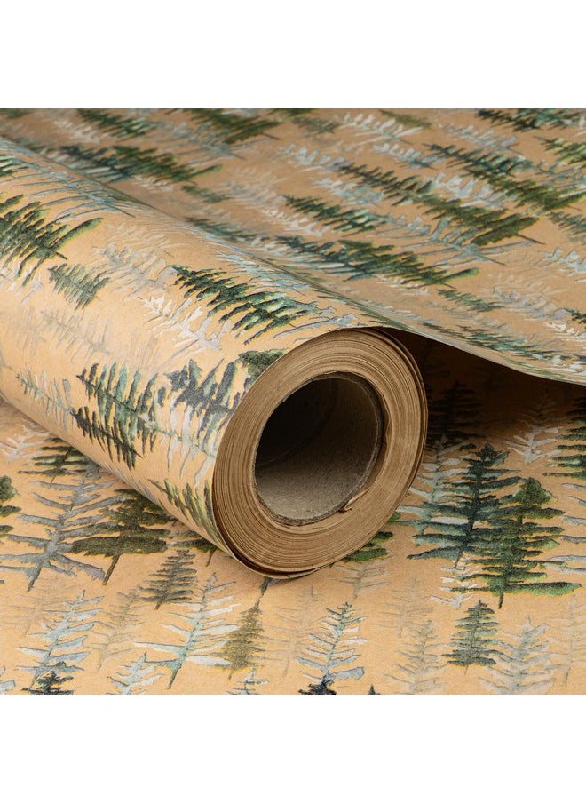 Christmas Wrapping Paper, Jumbo Roll Kraft Paper - Christmas Tree Design For Holiday Gift Wrap - 30 Inches X 100 Feet