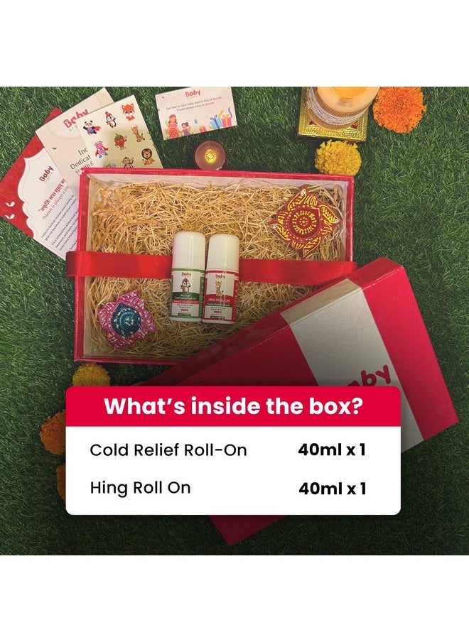 Gift Set - Baby Wellness | Cold Relief Roll On - 40Ml | Hing Roll On - 40Ml