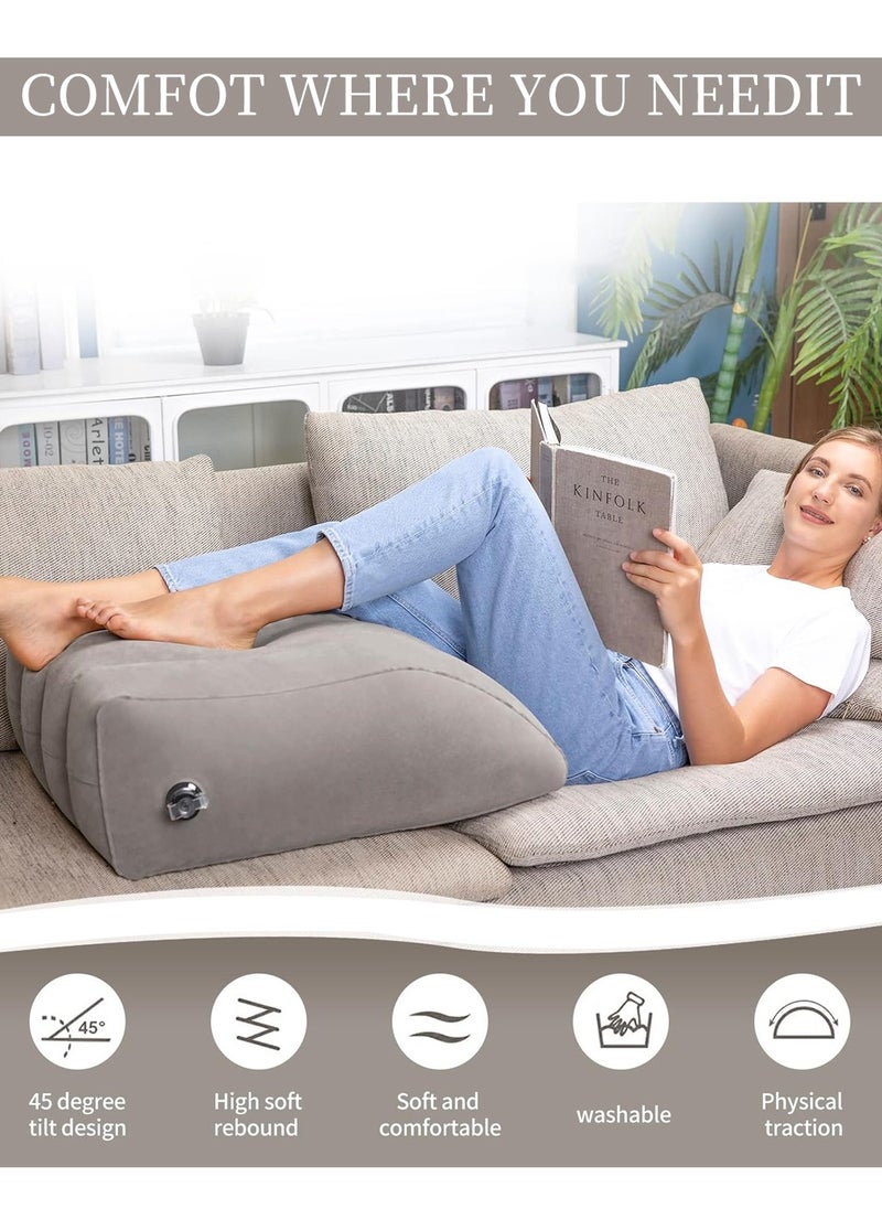 Inflatable Leg Wedge Pillow, Positioner Pillows Suitable for Leg Lift Rest, Comfort Leg Pillows Suitable for Improving Sleep Quality or Reduce Swelling