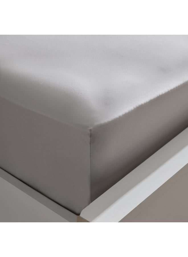 Opulent Luxe Solid Cotton Queen Fitted Sheet 200 x 40 x 150 cm