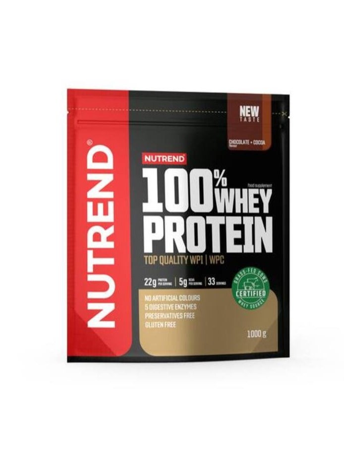 Nutrend 100% Whey Protein 33 Servings Chocolate + Cocoa 1kg