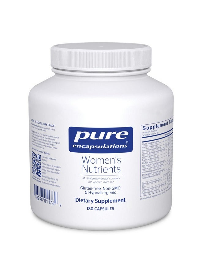 Pure Encapsulations Women's Nutrients - Multivitamin for Women Over 40 to Support Urinary Tract Health, Breast Cell Health & Eye Integrity* - with Vitamin C, Vitamin E & Vitamin A - 180 Capsules