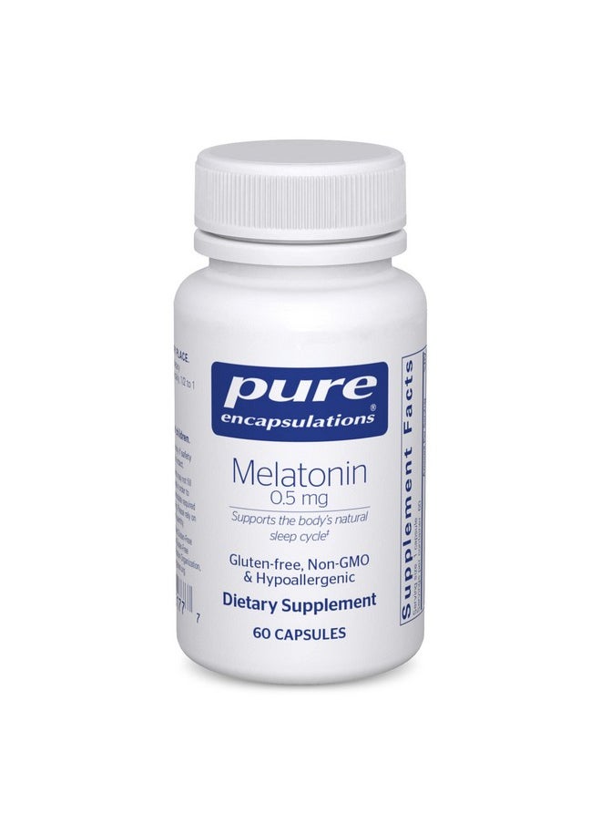 Pure Encapsulations Melatonin 0.5 mg - Natural Sleep Helper for Bedtime - Regulates Sleep-Wake Cycle - 0.5 mg Melatonin - Sleep Supplement* - Vegan & Non-GMO - 60 Capsules