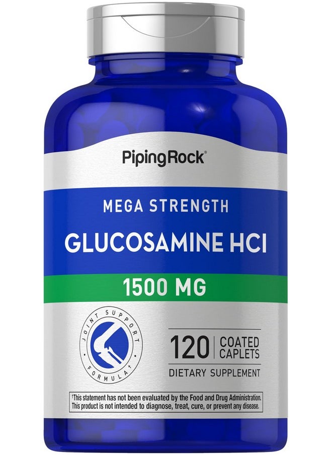 Piping Rock Glucosamine HCL | 1500mg | 120 Caplets | Mega Strength | Non-GMO, Gluten Free Supplement