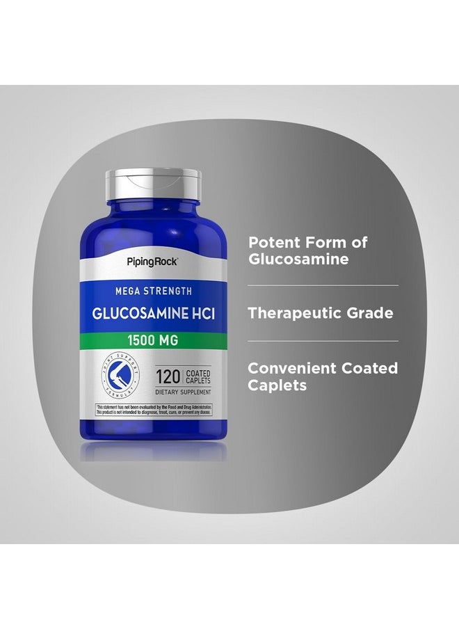 Piping Rock Glucosamine HCL | 1500mg | 120 Caplets | Mega Strength | Non-GMO, Gluten Free Supplement