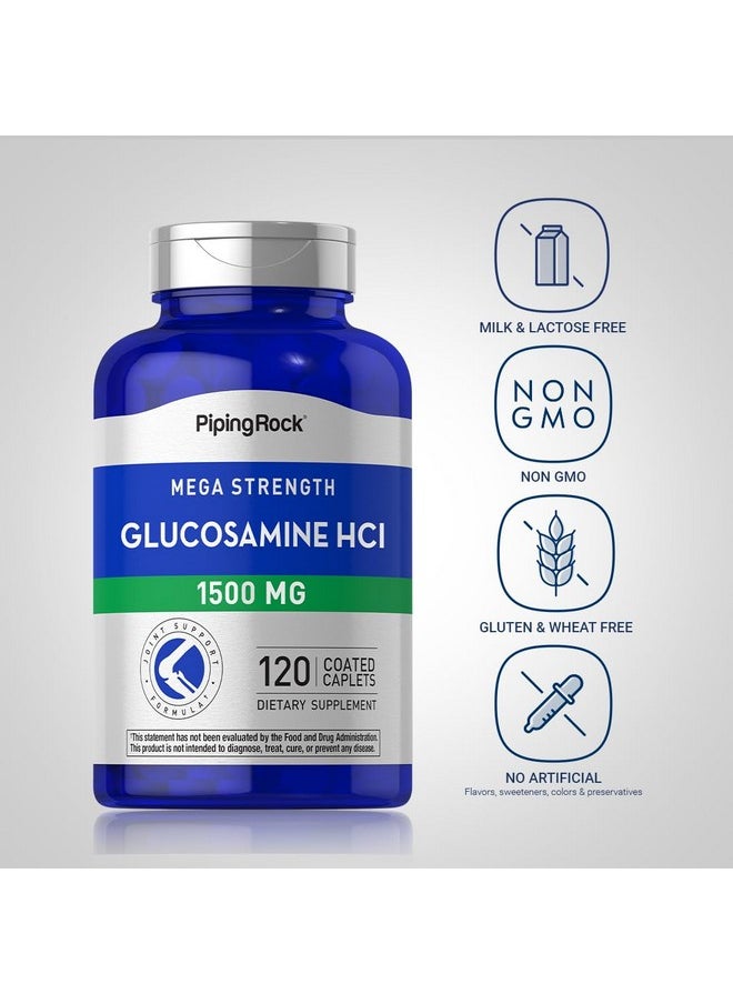 Piping Rock Glucosamine HCL | 1500mg | 120 Caplets | Mega Strength | Non-GMO, Gluten Free Supplement