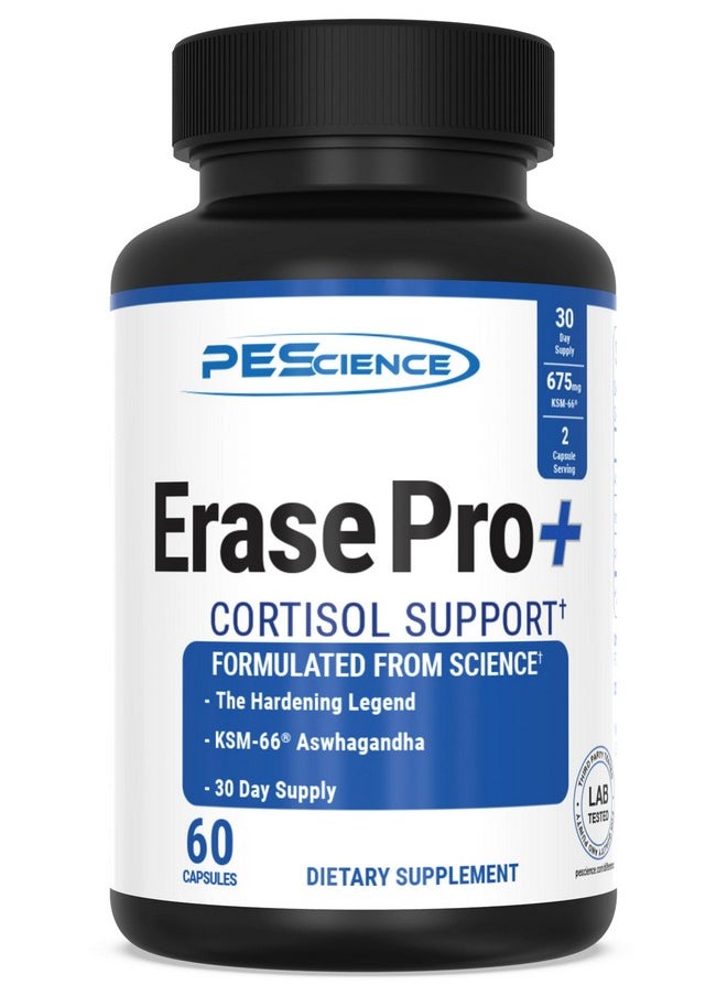 PEScience Erase Pro +, Natural Testosterone Booster, Cortisol Blocker, and Anti Estrogen PCT Supplement, 30 Day Cycle