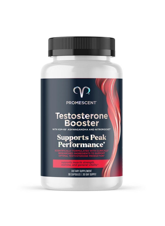 Promescent Testosterone Booster for Men Supplement w/Tongkat Ali (LongJack), KSM-66 Ashwagandha, Goat Weed, Fenugreek & Tribulus Terrestris, Supports Natural Energy, Stamina & Strength, 90 Capsules