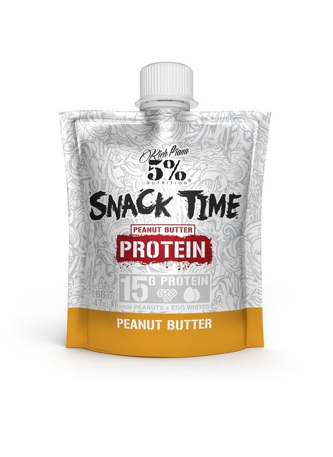 Rich Piana 5% Nutrition Snack Time | Squeezable Protein Shots | High Protein Snack Pouches | Convenient, Real Food Protein from Peanuts & Egg Whites | 10-Count (Peanut Butter)