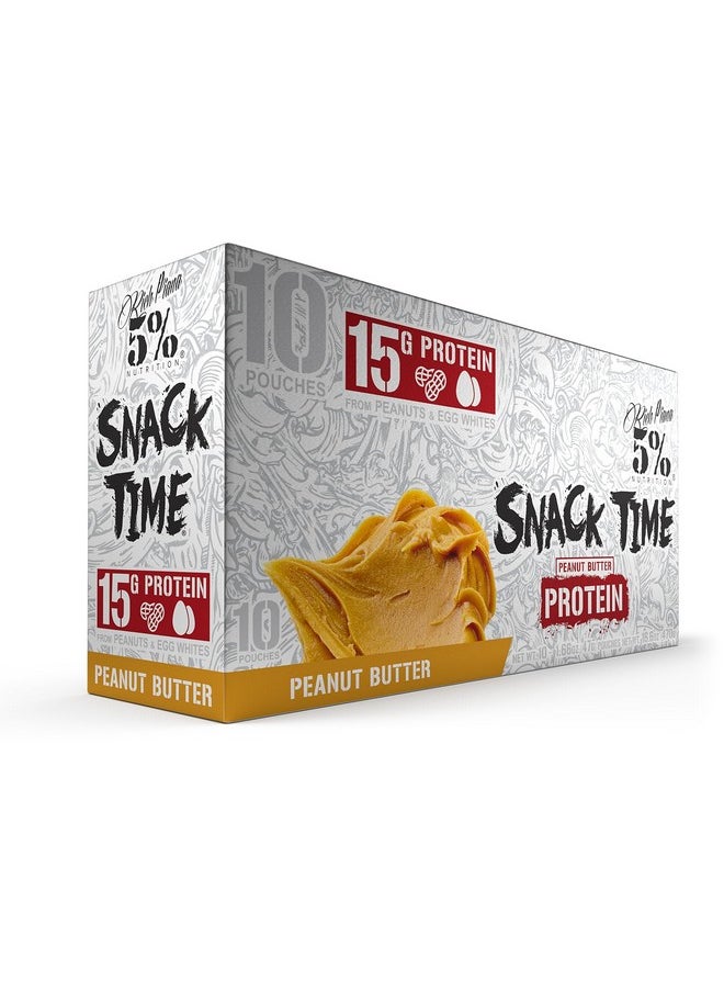 Rich Piana 5% Nutrition Snack Time | Squeezable Protein Shots | High Protein Snack Pouches | Convenient, Real Food Protein from Peanuts & Egg Whites | 10-Count (Peanut Butter)