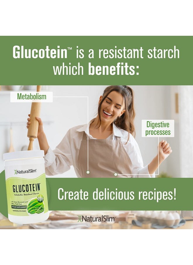 NaturalSlim Resistant Starch with Organic Green Banana Flour and Pea Starch Blend - Non-GMO & Gluten Free - Metabolism & Gut Health Support - 16 Servings