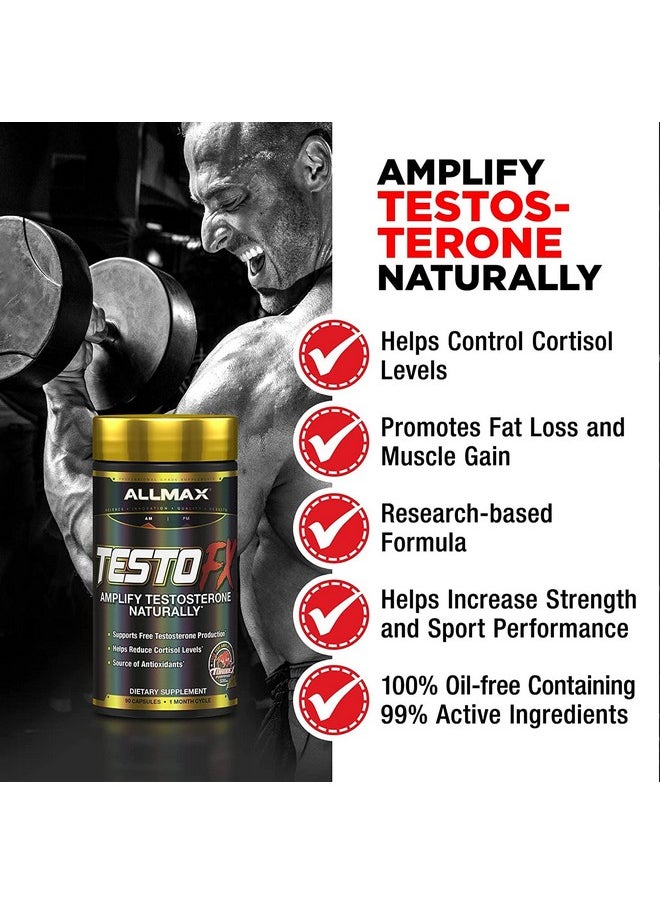 ALLMAX Nutrition TESTOFX Male Support, Supports Strength, Stamina, and Endurance, Formulated with Tribulus Terrestris, Ashwagandha, Tongkat Ali, 90 Capsules, 30 Day Supply