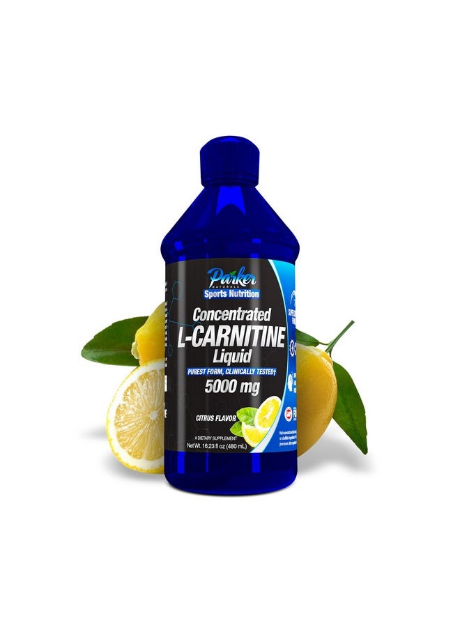 Parker Naturals Concentrated L-Carnitine Liquid, 5000mg All Natural Citrus Flavored L-Carnitine Supplement, Liquid L-Carnitine with Vitamin V5, 16.23 Fl. Oz