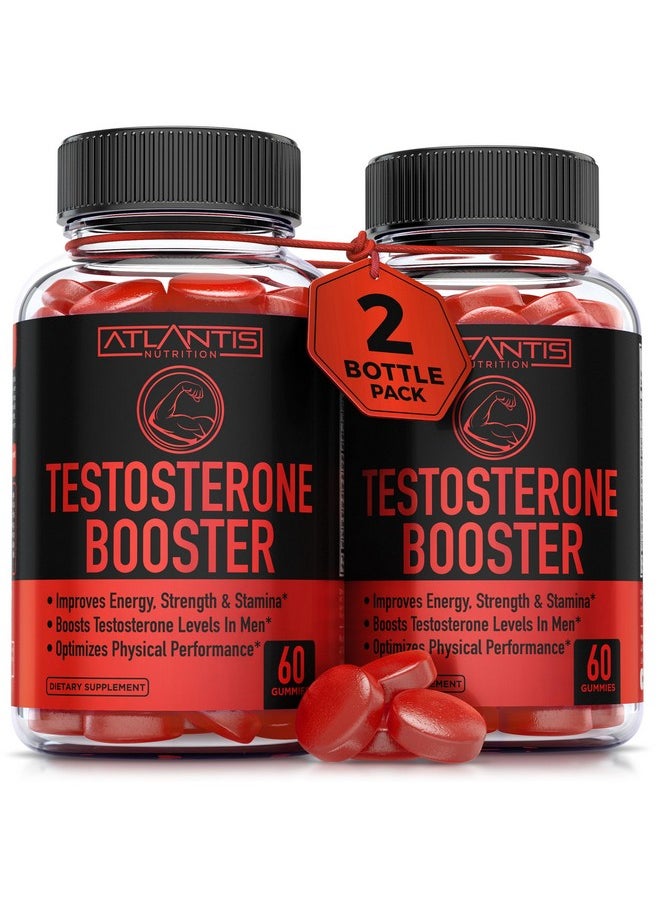 Testosterone Booster For Men Gummies - Enhances Strength & Stamina - Optimizes Physical Performance & Male Enhancement - Made With Tribulus, Horny Goat Weed, Maca Root & More. 2-Pack (120 Gummies)