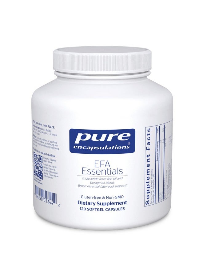 Pure Encapsulations EFA Essentials | Triglyceride-Form Fish Oil and Borage Oil Blend | 120 Softgel Capsules