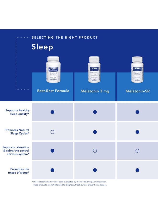 Pure Encapsulations Best-Rest Formula - Supports Restful Sleep - for Relaxation - Restful Sleep Supplement - Non-GMO & Vegan - 120 Capsules