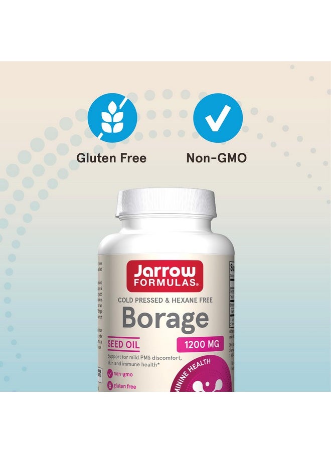 Jarrow Formulas Borage 1200 mg - 120 Softgels - Source of GLA - Borage Oil Supplement - For Skin Health & Immune System Support, Mild PMS Discomfort Support - Up to 120 Servings