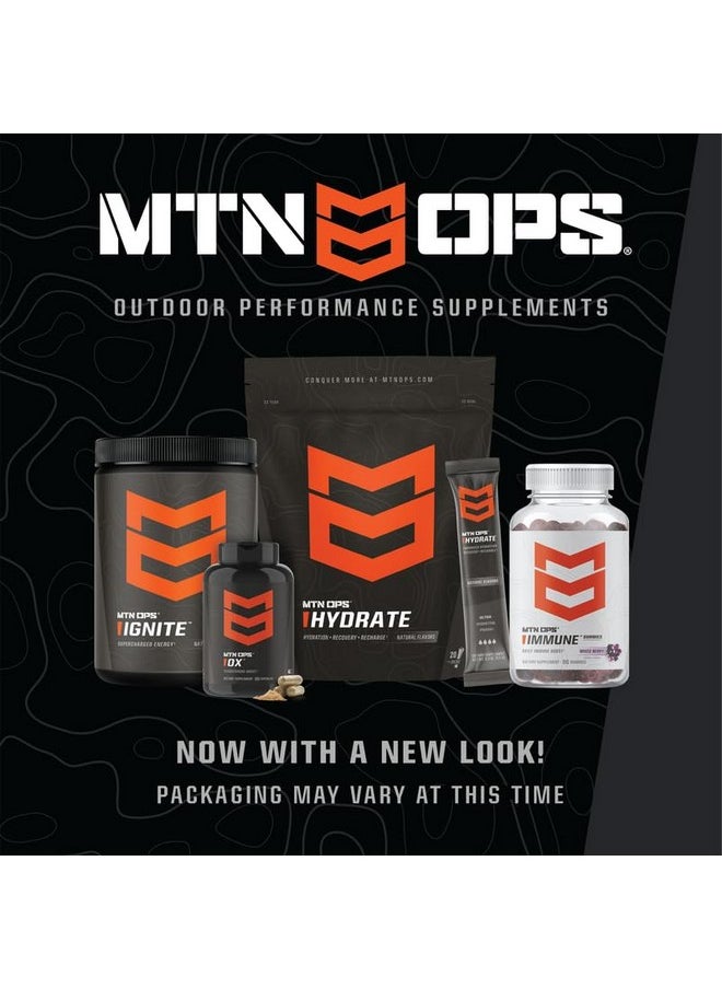 MTN OPS Hydrate Electrolytes Powder Drink Mix, 20 Single Serving On-The-Go Electrolyte Packs with Over 1000mg of Electrolytes per Serving, Lemon Lime