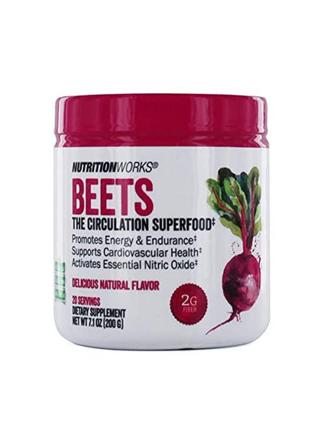 Nutrition Works Beets Superfood Powder Drink Mix for Energy and Endurance, 7.1 Oz.