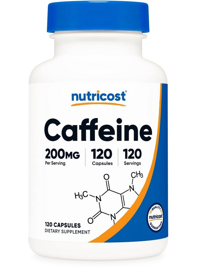 Nutricost Caffeine Pills 200mg, 120 Capsules - Gluten Free, Non-GMO