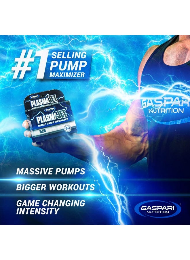 Gaspari Nutrition PlasmaJet, Legendary N.O. Nitric Oxide Maximizer, Increased Lean Mass and Strength, Maximum Vascularity and Vasodilation, 90 Capsule
