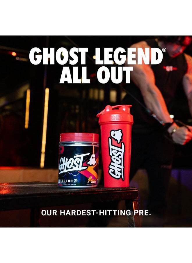 GHOST Legend All Out Pre-Workout Powder, Orange Cream - 20 Servings - Pre-Workout Supplement for Men & Women - Energy & Pumps - Caffeine, L-Citrulline, & Beta Alanine Blend - Sugar Free