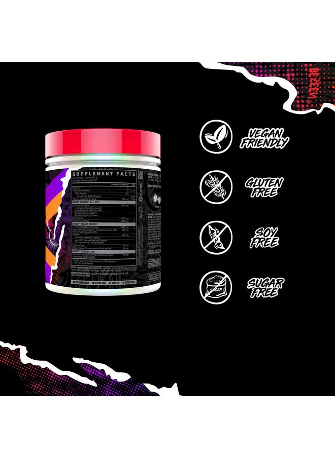 GHOST Legend All Out Pre-Workout Powder, Orange Cream - 20 Servings - Pre-Workout Supplement for Men & Women - Energy & Pumps - Caffeine, L-Citrulline, & Beta Alanine Blend - Sugar Free