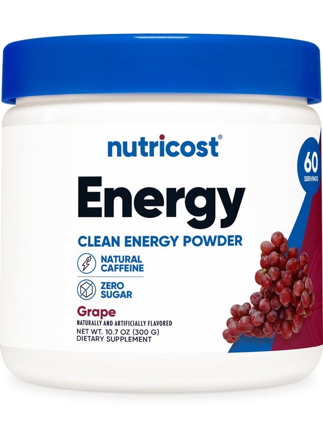 Nutricost Energy Drink Powder (Grape) (60 Servings) - Pre Workout Supplement with Natural Flavors - Non-GMO, Gluten-Free