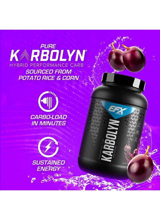 EFX Sports Karbolyn Fuel | Fast-Absorbing Carbohydrate Powder | Carb Load, Sustained Energy, Quick Recovery | Stimulant Free | 37 Servings (Grape)