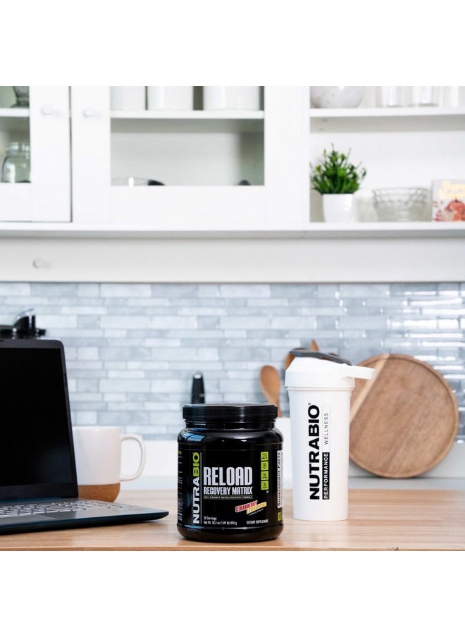 NutraBio Reload - Powerful Muscular Recovery Formula - Post-Workout Supplement - 3G Creatine - 8G BCAAs - 5G Glutamine - 30 Servings, Strawberry Lemon Bomb