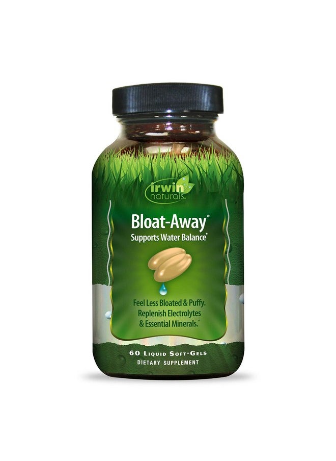 Irwin Naturals Bloat-Away - Water Balance Support - Replenish Electrolytes & Essential Minerals - 60 Liquid Soft-Gels