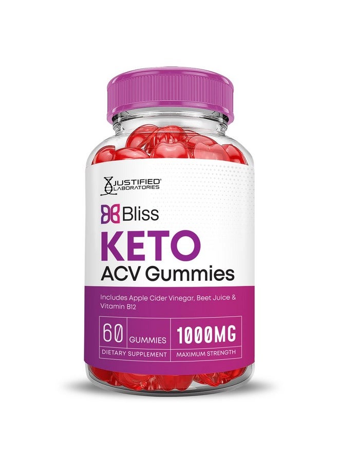 Bliss Keto ACV Gummies Advanced Formula 1000MG Bliss Keto Gummies Apple Cider Vinegar Boost Formulated with Pomegranate Beet Juice Powder B12 Vegan Non GMO 60 Gummys