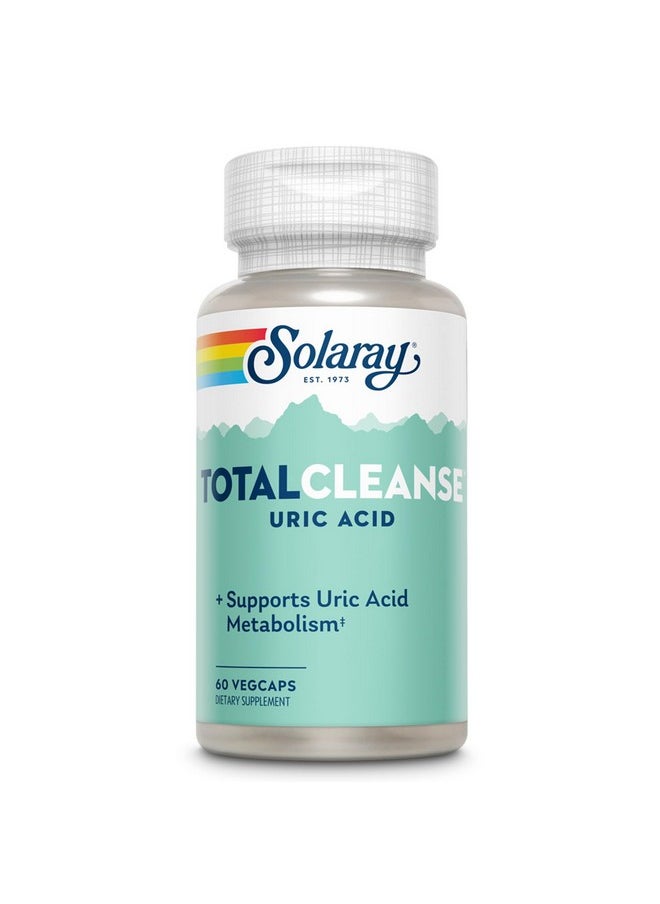 Solaray Total Cleanse Uric Acid - Joint Health Supplement - Powerful Joint Support and Uric Acid Cleanse with Tart Cherry Extract, Celery Seed, Turmeric Extract - 60-Day Guarantee, 30 Serv, 60 VegCaps