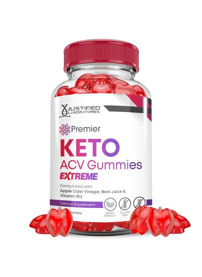 Premier Keto ACV Gummies Extreme 2000MG Premier Keto Gummies Apple Cider Vinegar Formulated with Pomegranate Beet Juice Powder B12 Vegan Non GMO 60 Gummys