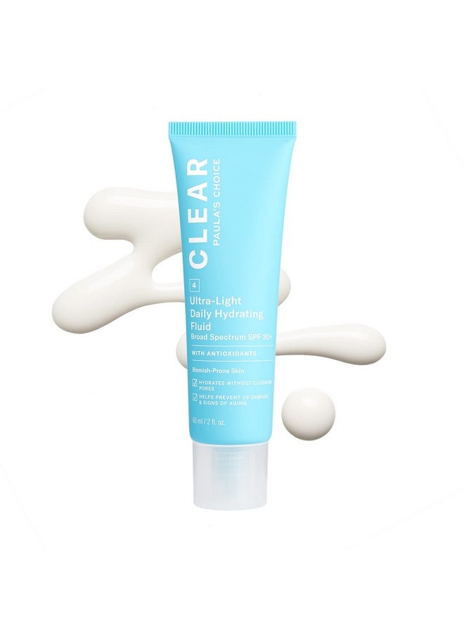 Clear Ultra-Light Hydrating Oil Free Moisturizer Spf 30, Uva Uvb Protection, Pore Minimizer Sunscreen For Combination Skin Face, 60 Ml 1 Count
