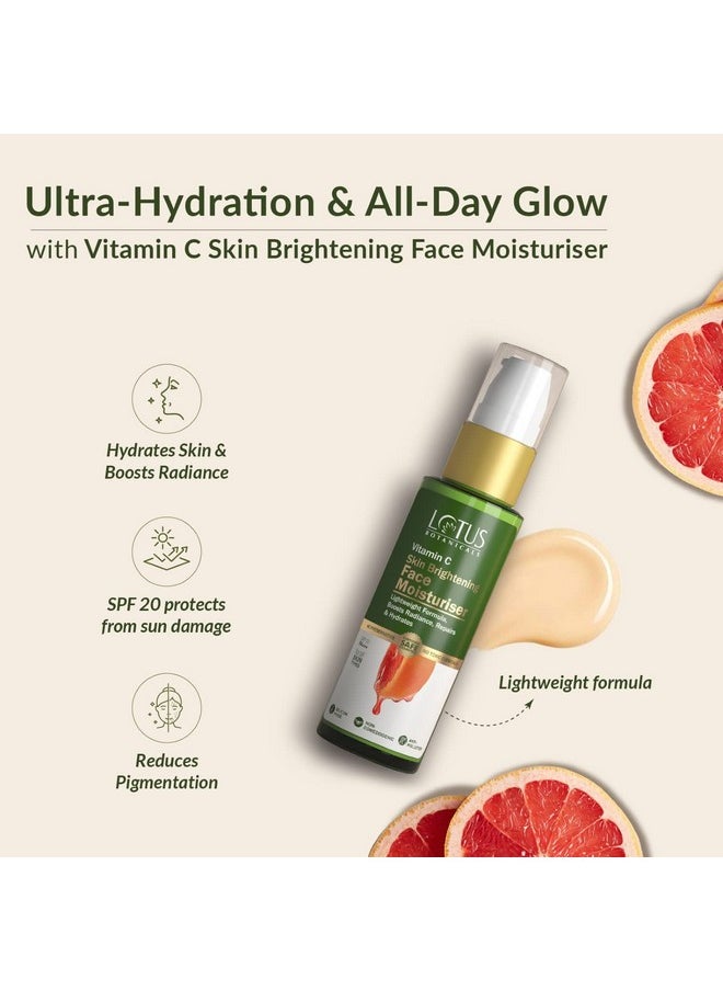 Vitamin C Skin Brightening Face Moisturiser Cream|100X Vitamin C|Deeply Hydrates&Moisturises Skin|Bright&Radiant Skin|Moisturiser With Spf 20 Pa+++|No Toxic Chemicals|45G