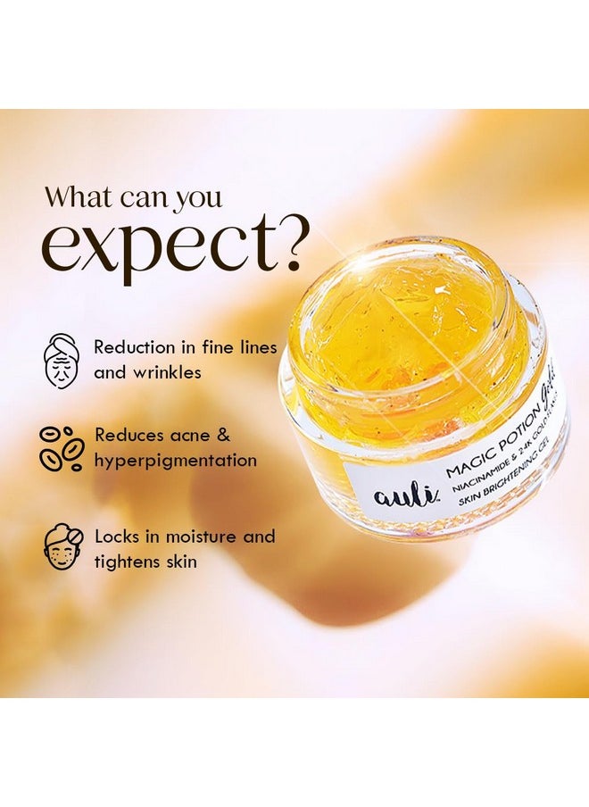 Auli 24K Gold And 5% Niacinamide Hydrating Gel For All Skin Types | Hydrating, Non-Sticky Gel | Age Spots And Reduce Redness | Magic Potion Gold - 60Gm