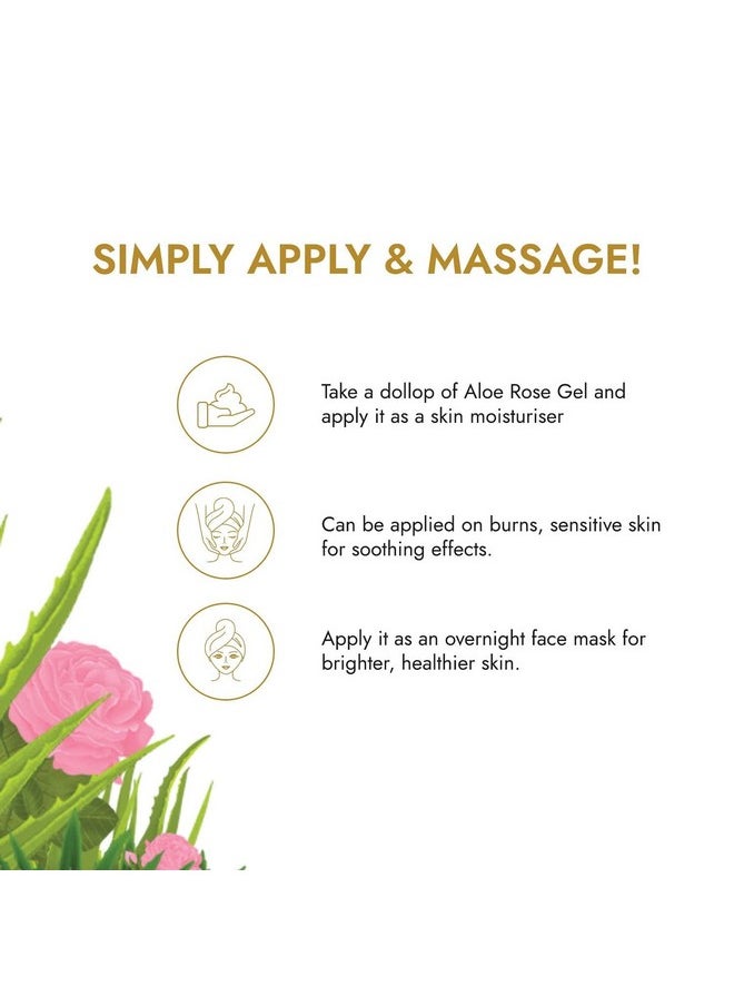 100% Pure Rose Aloe Vera Gel For Beautiful Skin & Hair (220Gm X 3)