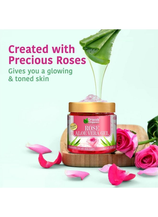 100% Pure Rose Aloe Vera Gel For Beautiful Skin & Hair (220Gm X 3)