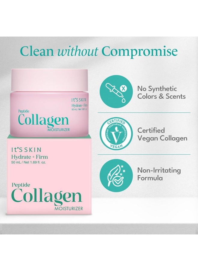 Peptide Collagen Moisturizer | Collagen Face Cream & Organic Face Moisturizer | Face Wrinkle Cream | Lightweight Moisturizer For Face | Korean Face Cream & Wrinkle Remover