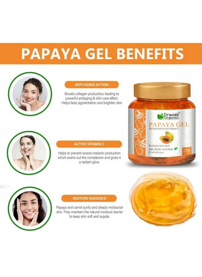 Papaya Gel - 100% Natural Skin Soothing, Brightening & Hydrating Gel For Face & Body