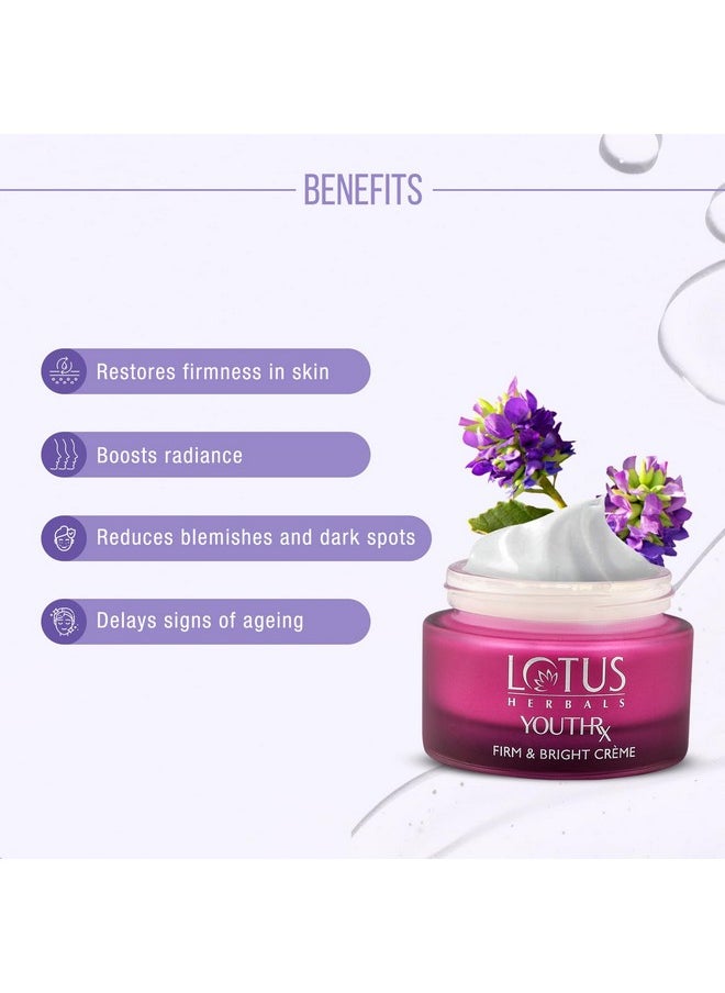 Youthrx Firm & Bright Cream | Spf 20 | Pa+++ | Bakuchiol Retinol & Vitamin C | Anti Ageing & Brightening | 50G