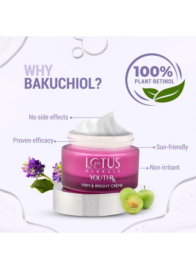 Youthrx Firm & Bright Cream | Spf 20 | Pa+++ | Bakuchiol Retinol & Vitamin C | Anti Ageing & Brightening | 50G